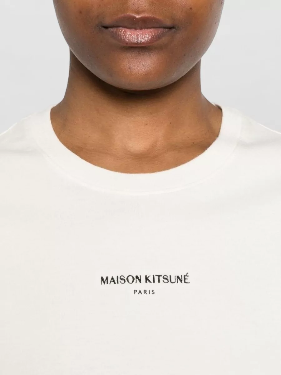 Maison Kitsuné Cropped Logo Cotton T-Shirt