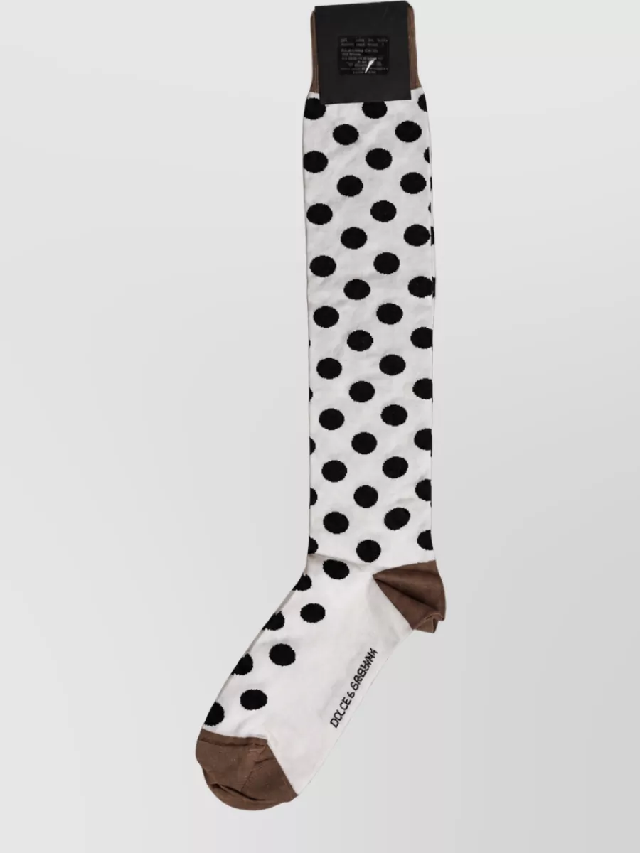 Dolce&Gabbana polka dot over the calf socks