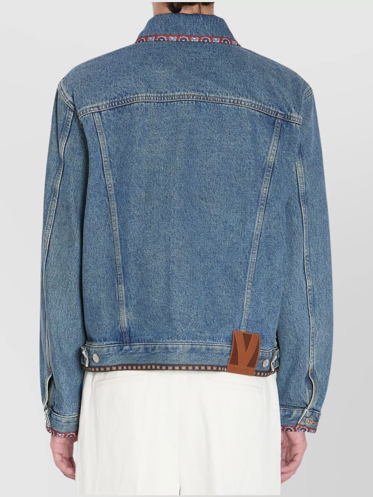 Valentino Garavani Denim Jacket Embroidered Printed Trims
