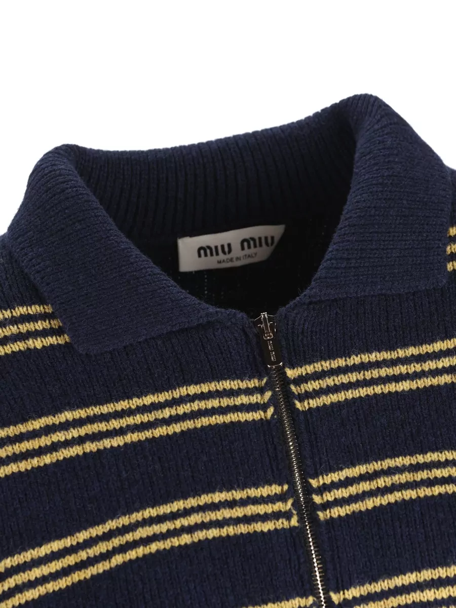 Miu Miu Cashmere Wool Zip-Up Jacket