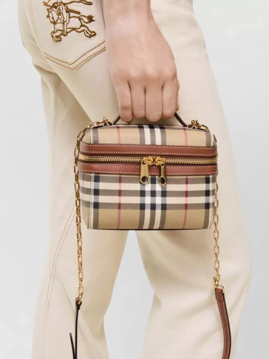 Burberry Check Mini Vanity Coated Canvas Crossbody Bag