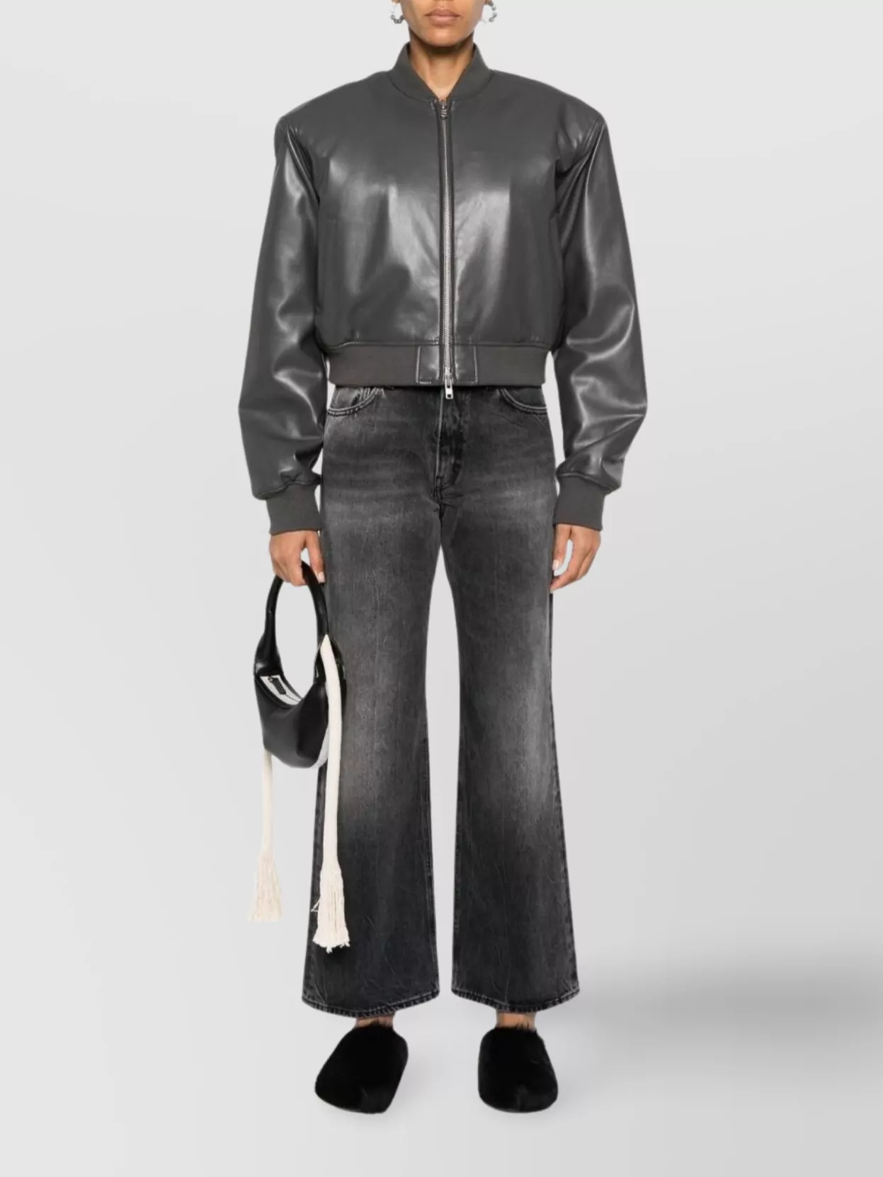 Shop Haikure Wide Leg Faded Denim Trousers