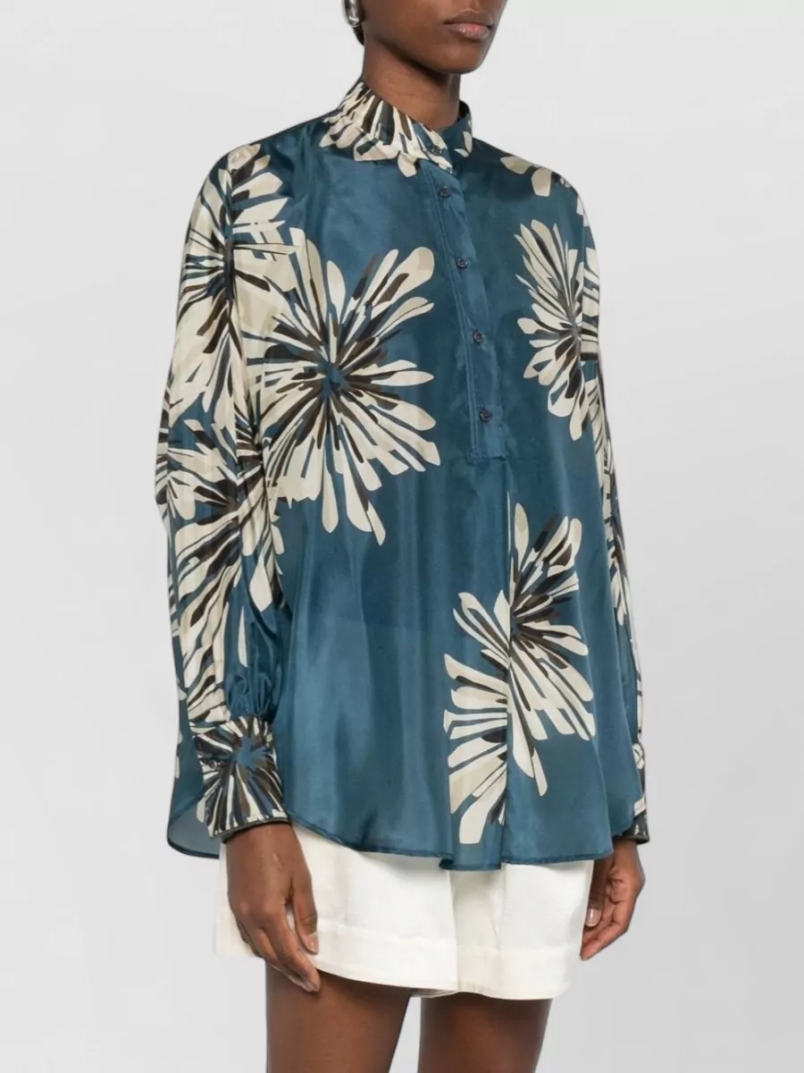 Brunello Cucinelli Floral-Print Silk Shirt