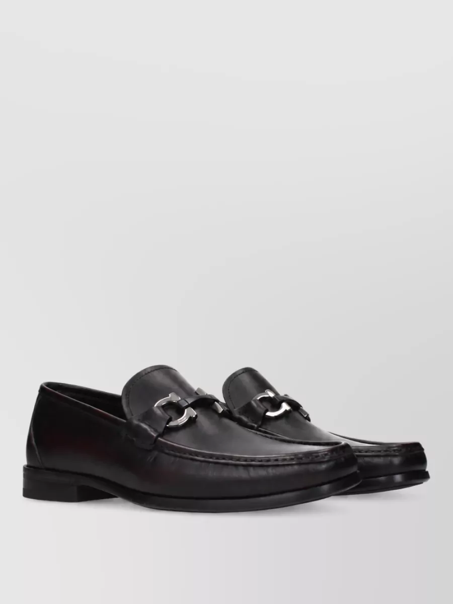 Ferragamo Leather Monk Shoes
