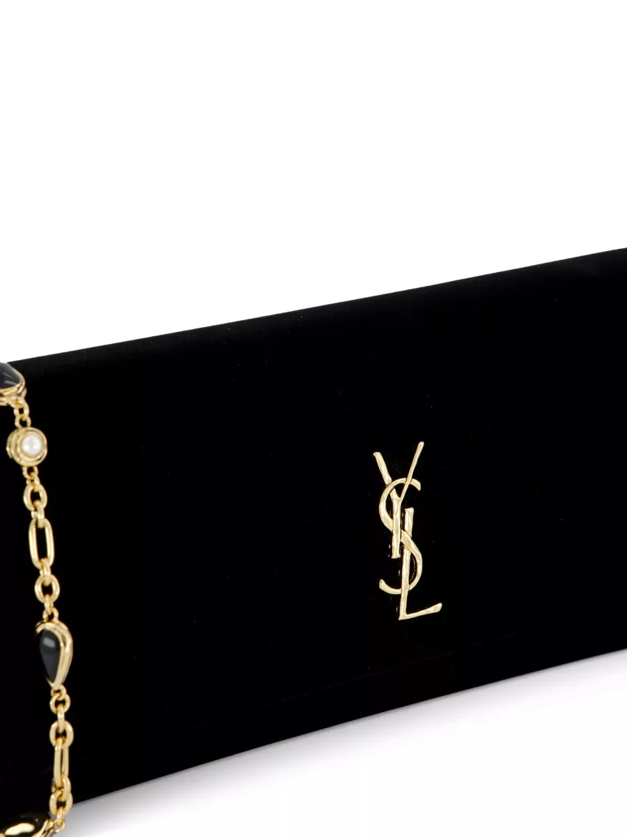Saint Laurent Cassandre Velvet Clutch Bag