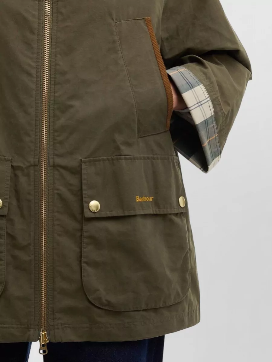 Barbour Short Jacket High Collar Corduroy Detail