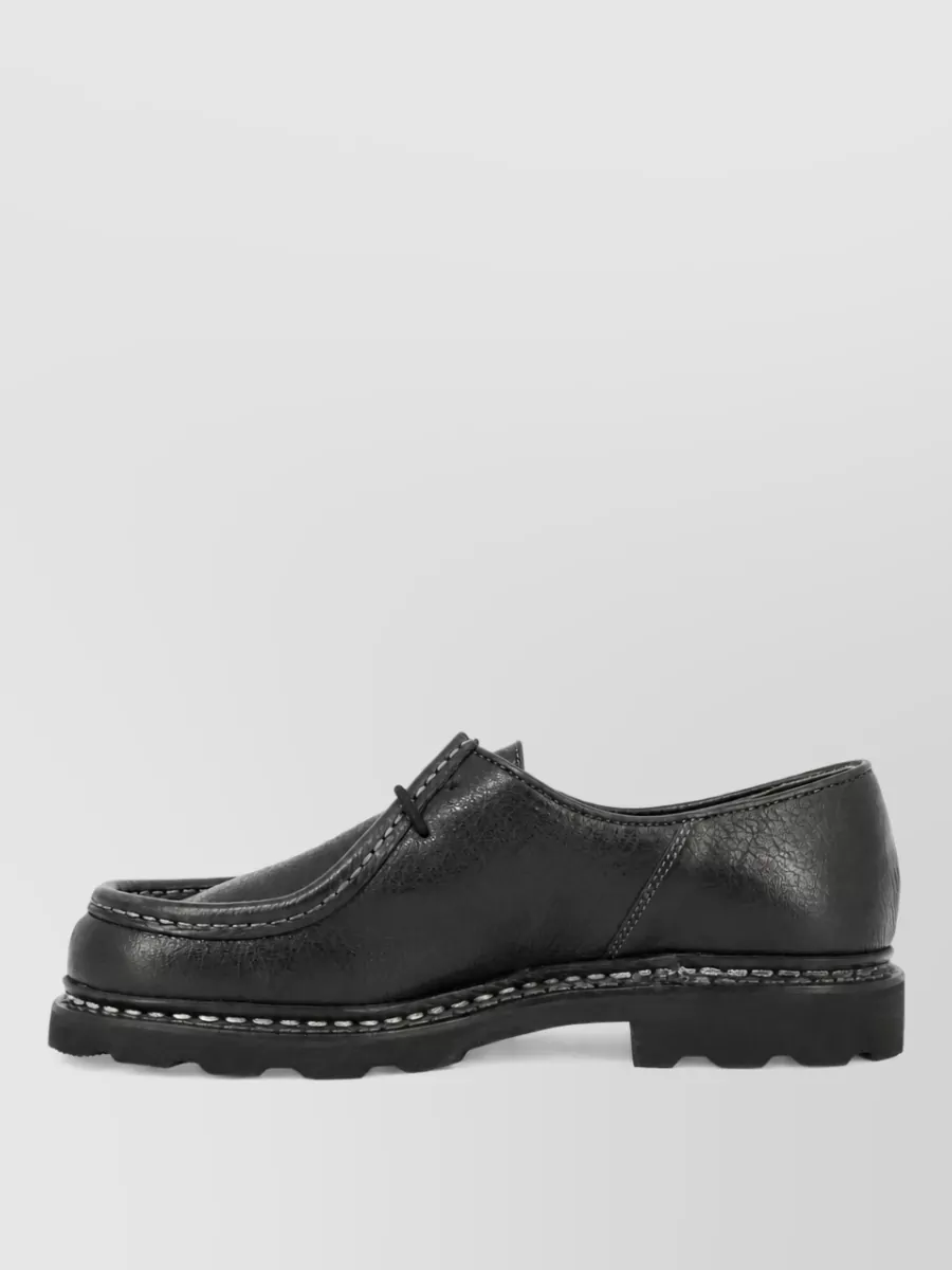 Paraboot Leather Moc Stitching Derby Shoes