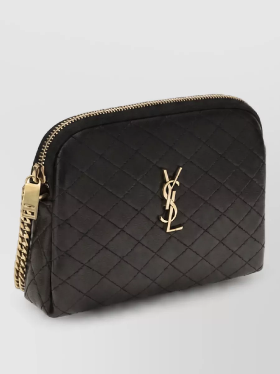 Saint Laurent Na Na Leather Clutch Bag