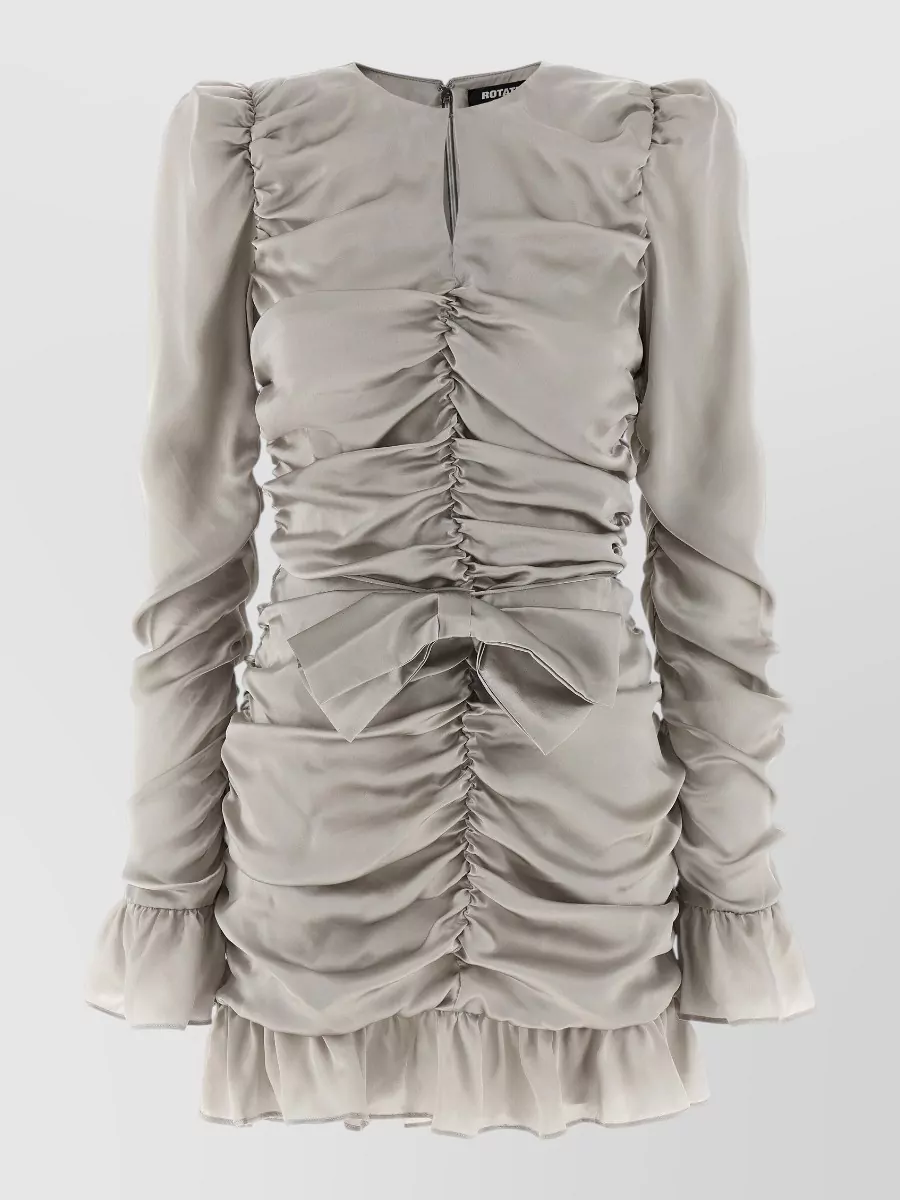 Rotate Birger Christensen silk ruffled long-sleeve mini dress