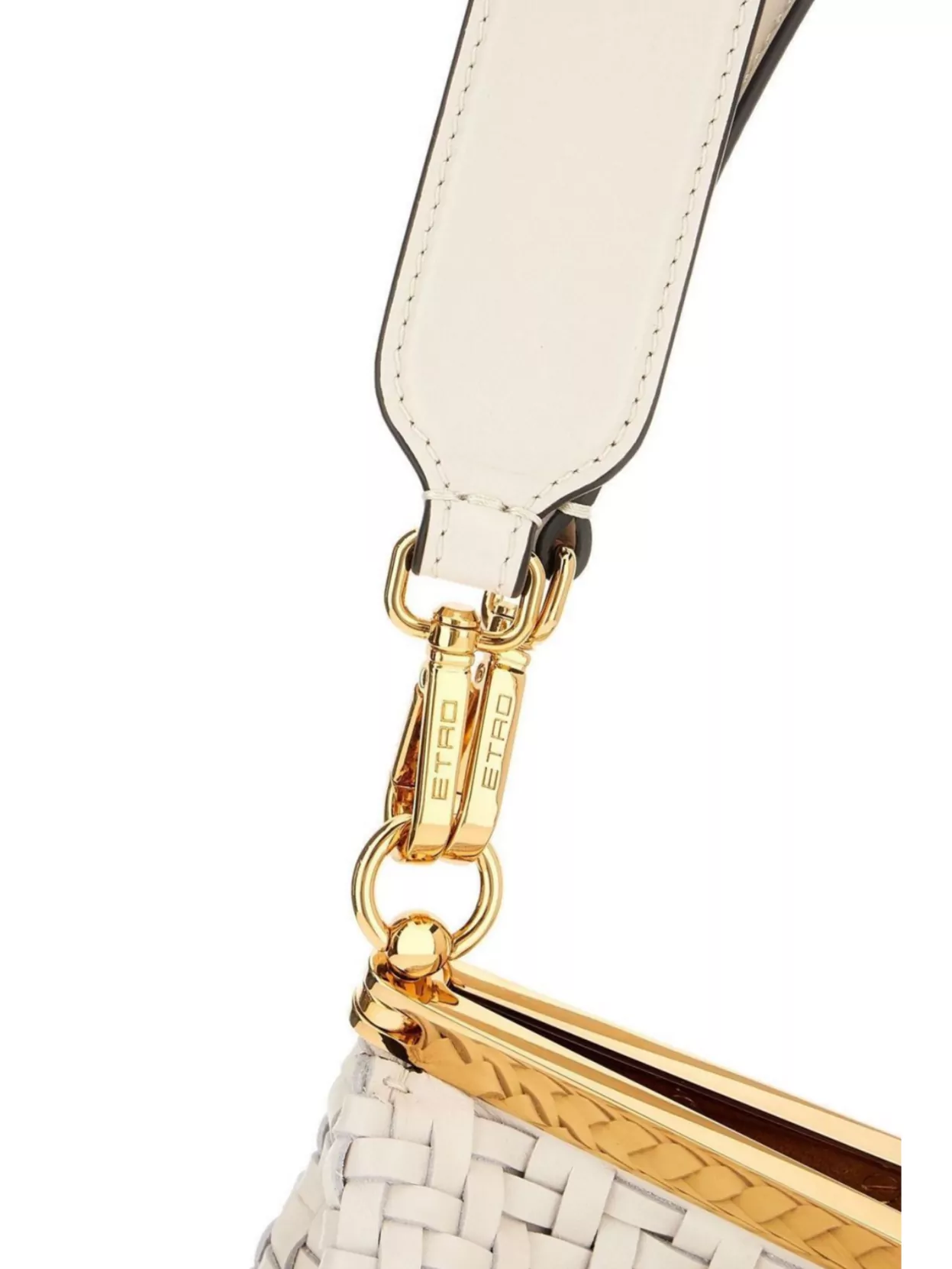 Etro Calf Leather Woven Shoulder Bag