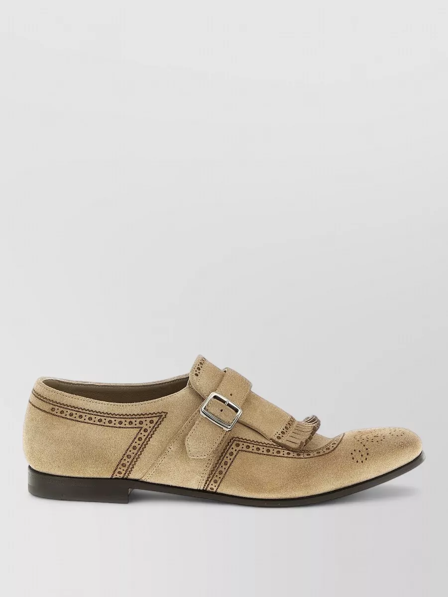 Church's Shangai Loafers Buckle Fringe Perforated Round Toe