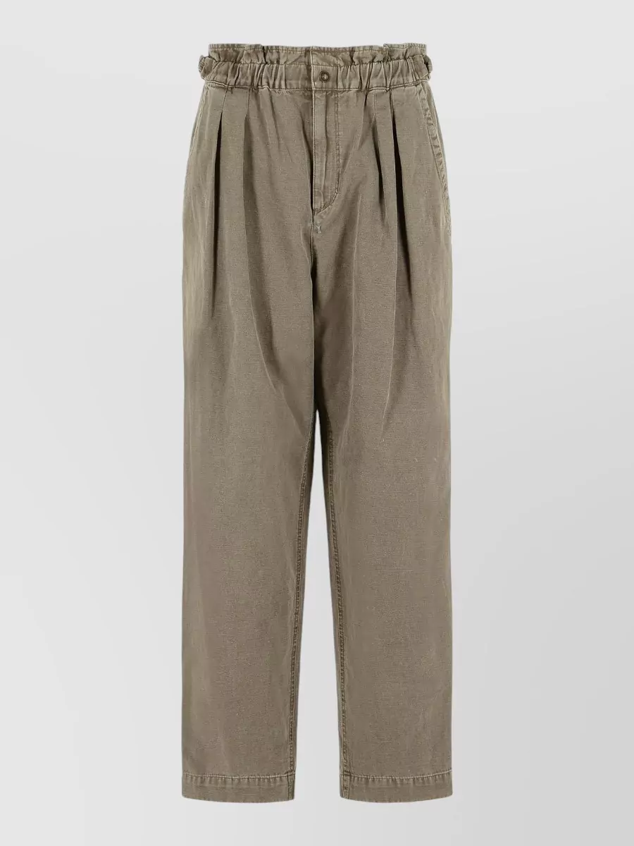 Isabel Marant Étoile Neriah Cotton Linen Tailored Trousers In Green