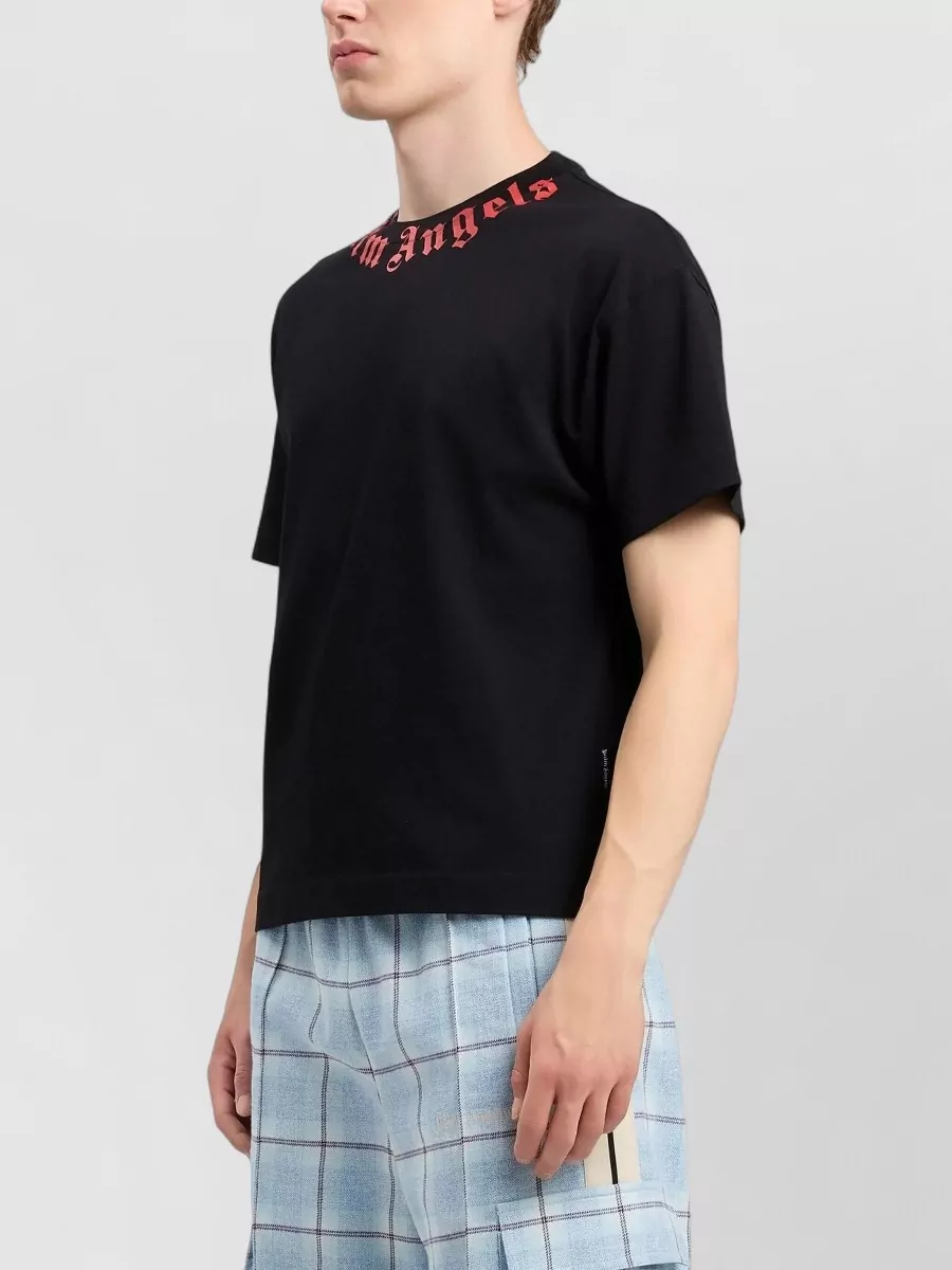 Palm Angels Cotton Logo-Print Regular-Fit Crew-Neck T-Shirt