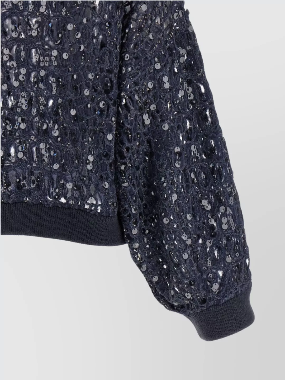 Brunello Cucinelli Dazzling Croc Embroidery Sweaters And Cardigans Blue In Blue