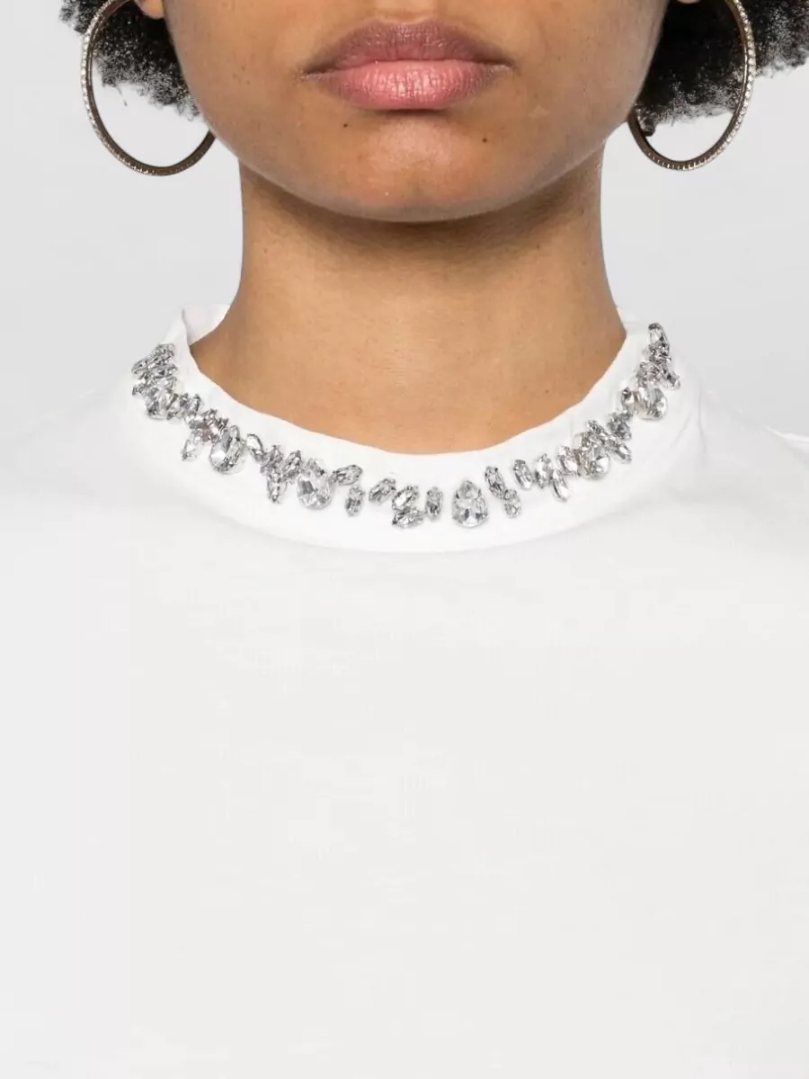 Golden Goose Regular T-Shirt Distressed Cotton Jersey Embroidery