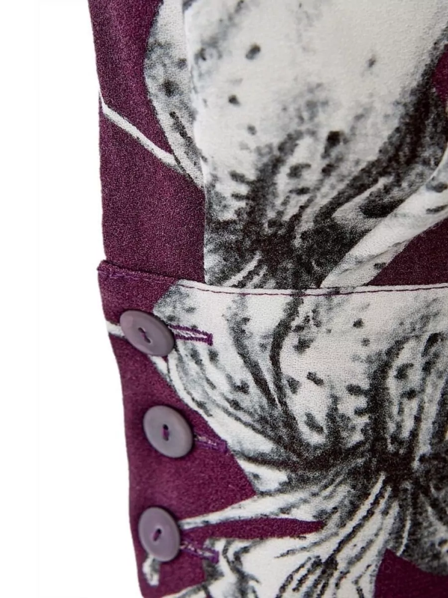 Lardini Floral-Print Asymmetric Wrap Midi Dress