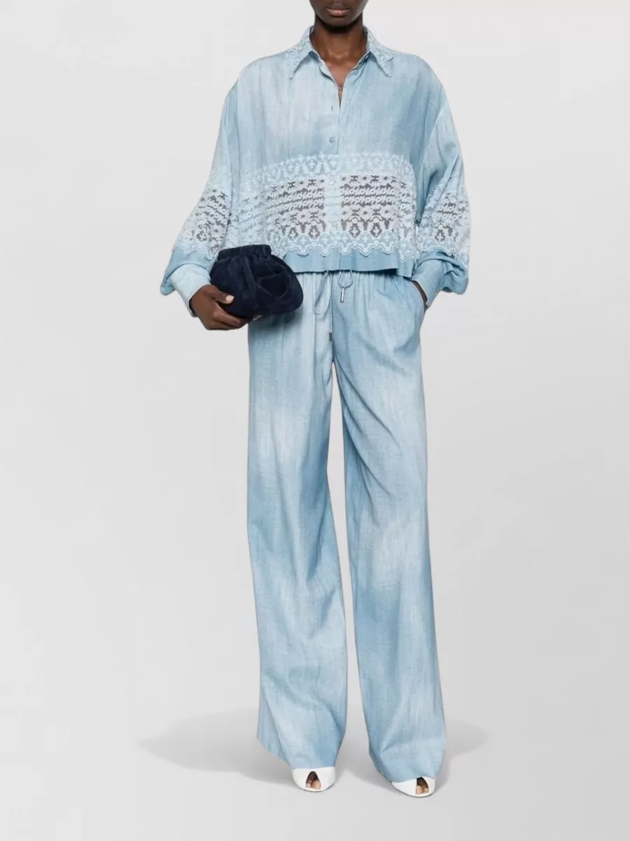 Ermanno Scervino Shirt Lace Detailing Buttoned Cuffs Collared Neck