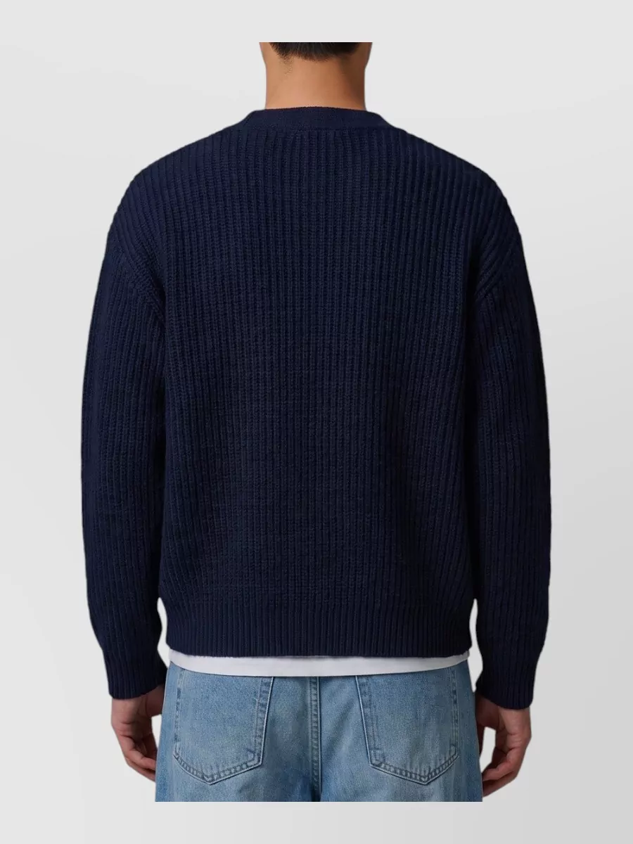 Roberto Collina Ribbed V-Neck Wool Cardigan