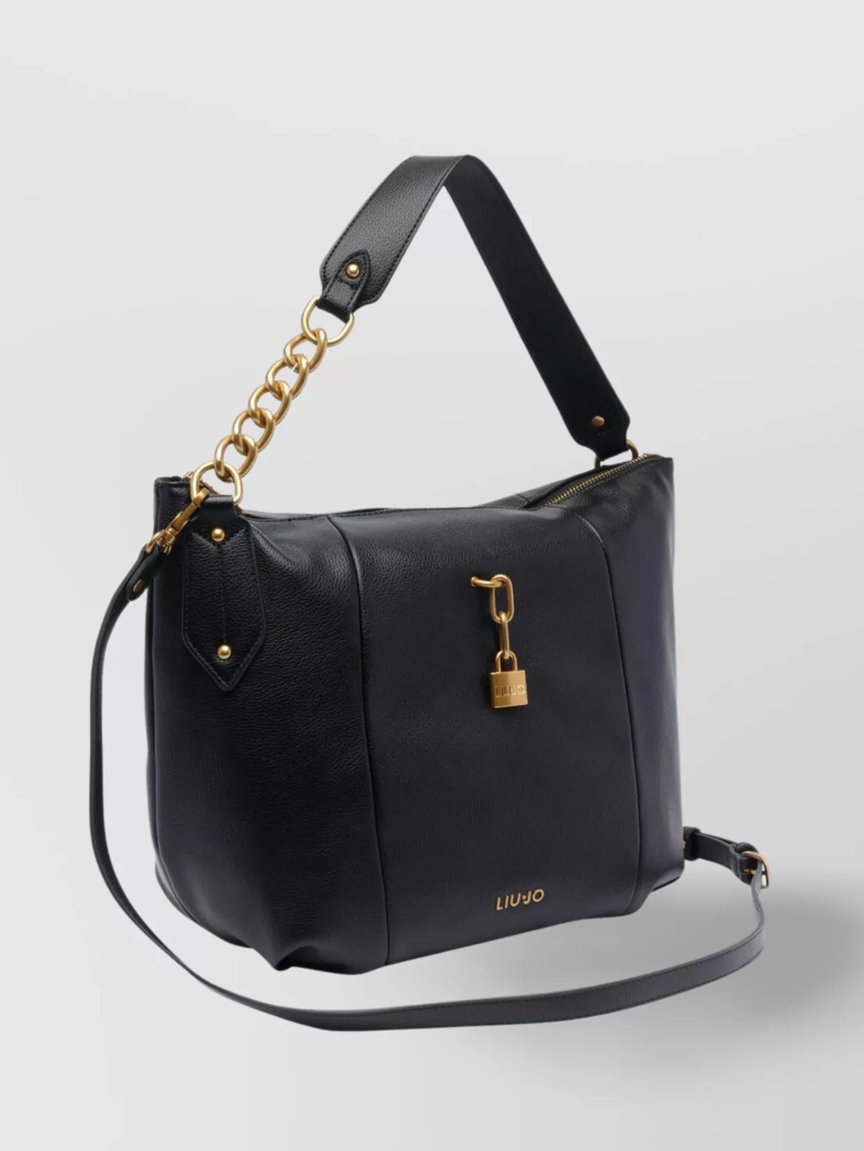 LIU •JO SHOULDER BAG WITH ADAPTABLE CHAIN STRAP AND PADLOCK CHARM