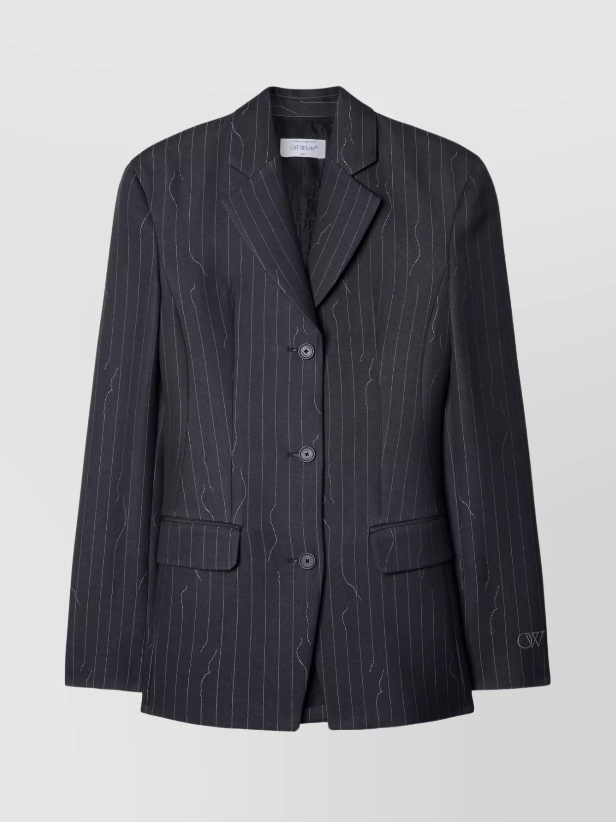 Shop Off-white Tailored Suit Jacket Pinstripe Pattern