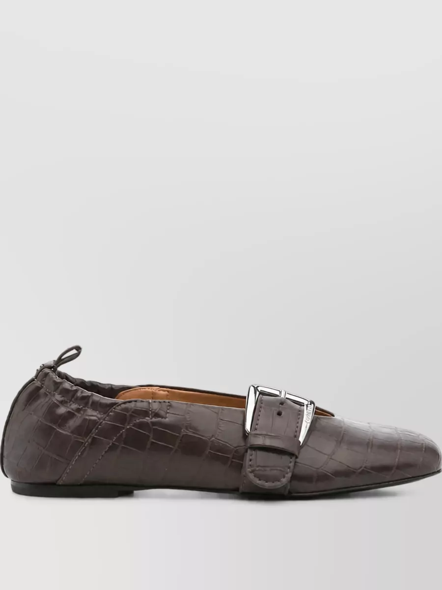 Ganni Leather Ballerina Flats