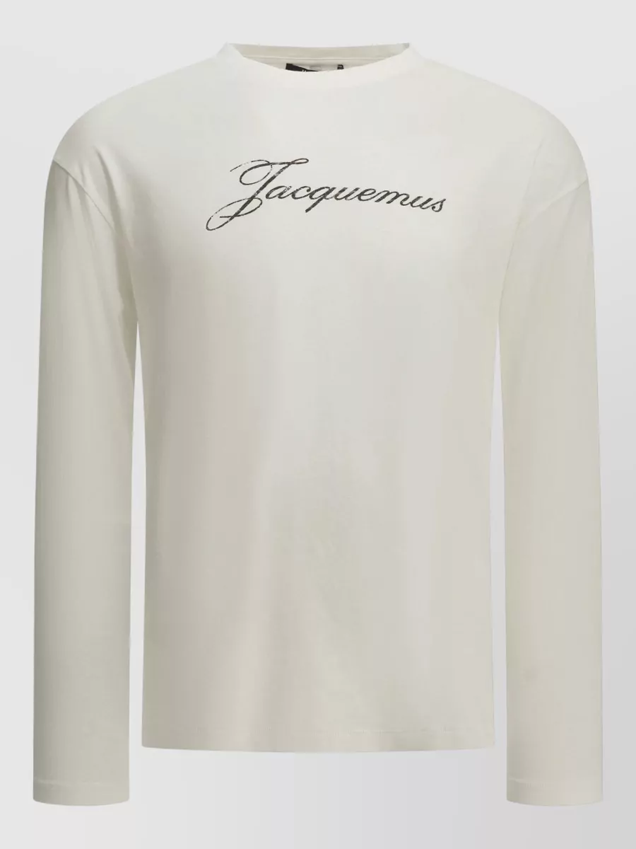 Jacquemus ribbed long-sleeve logo-print t-shirt