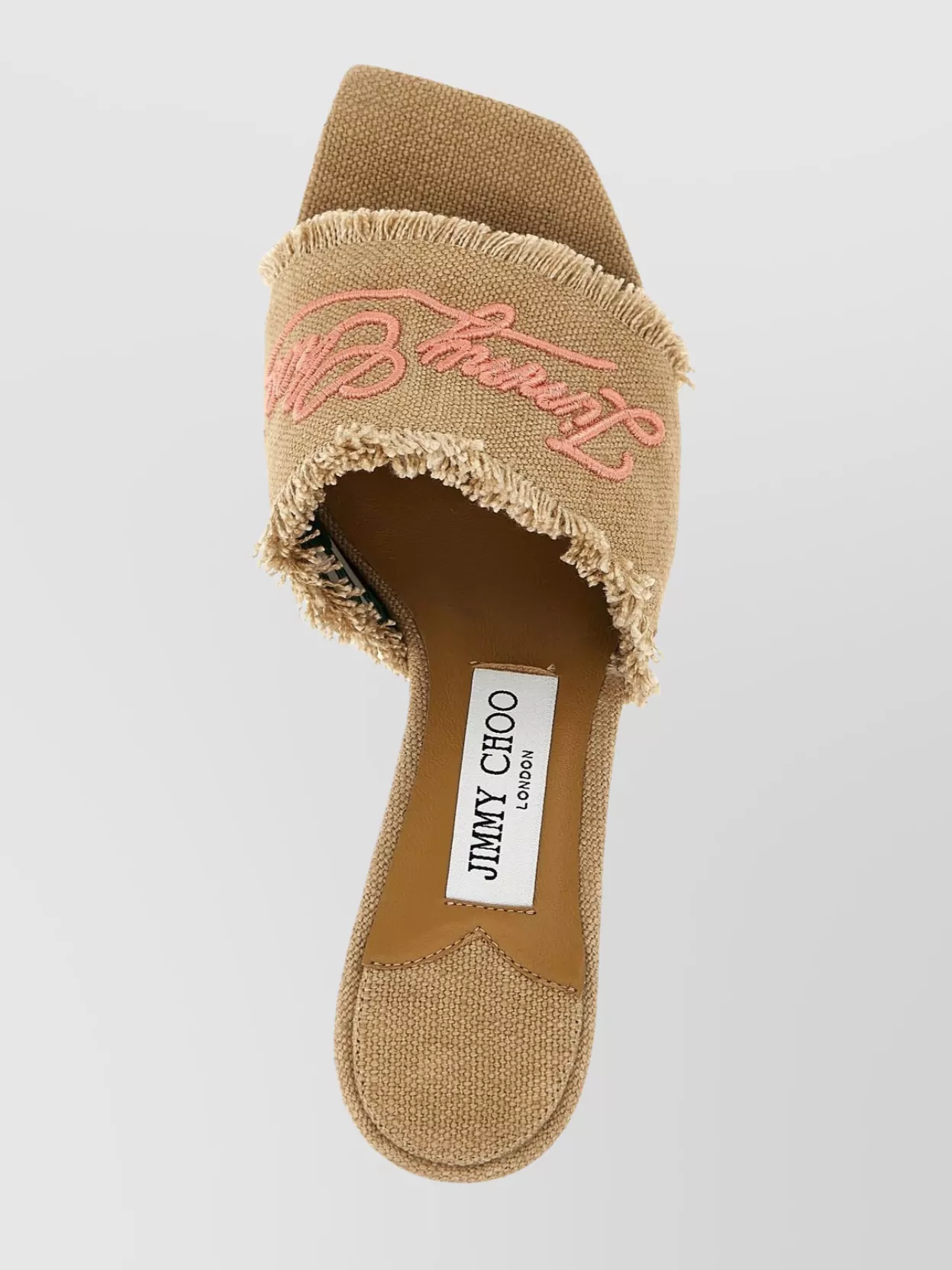 Jimmy Choo Sabot Alexia 70 In Tessuto Beige Donna