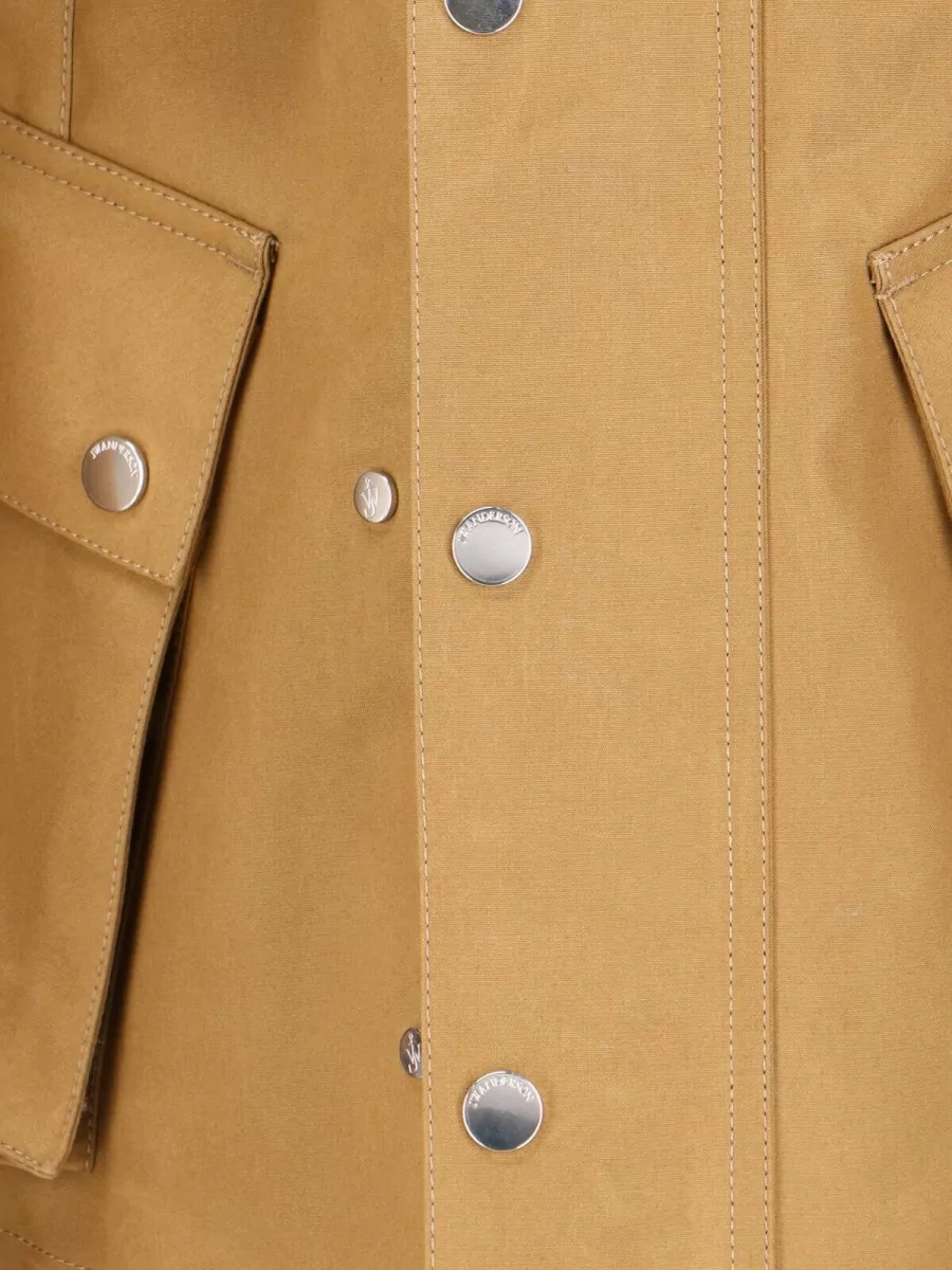 Jw Anderson Waxed Cotton Cropped Jacket