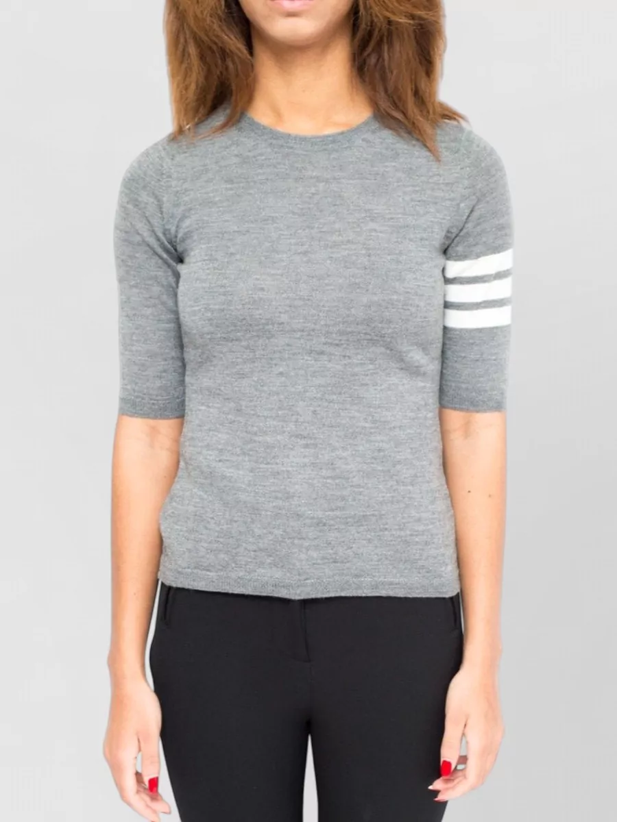 La Rose Merino Wool 3/4 Sleeve Knitted Top