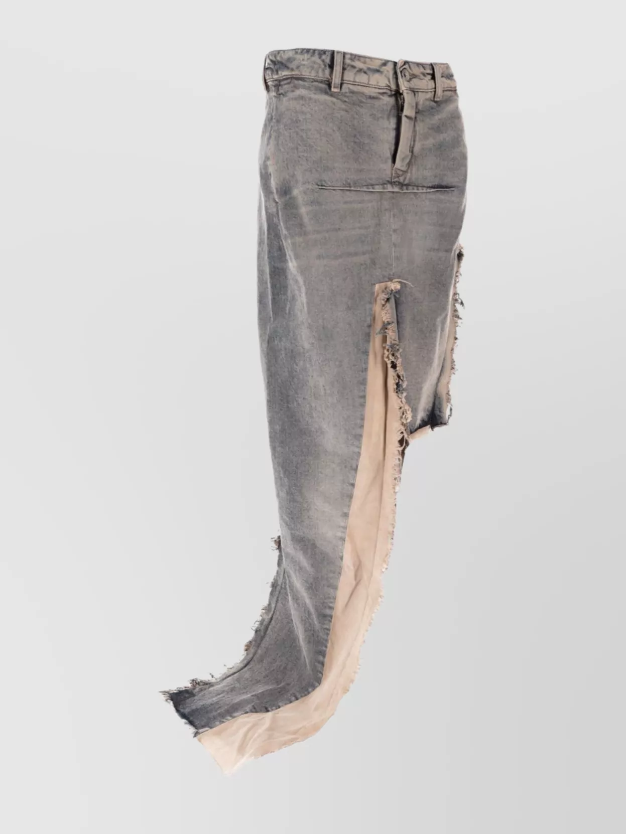 Rick Owens Asymmetric High Waist Denim Skirt