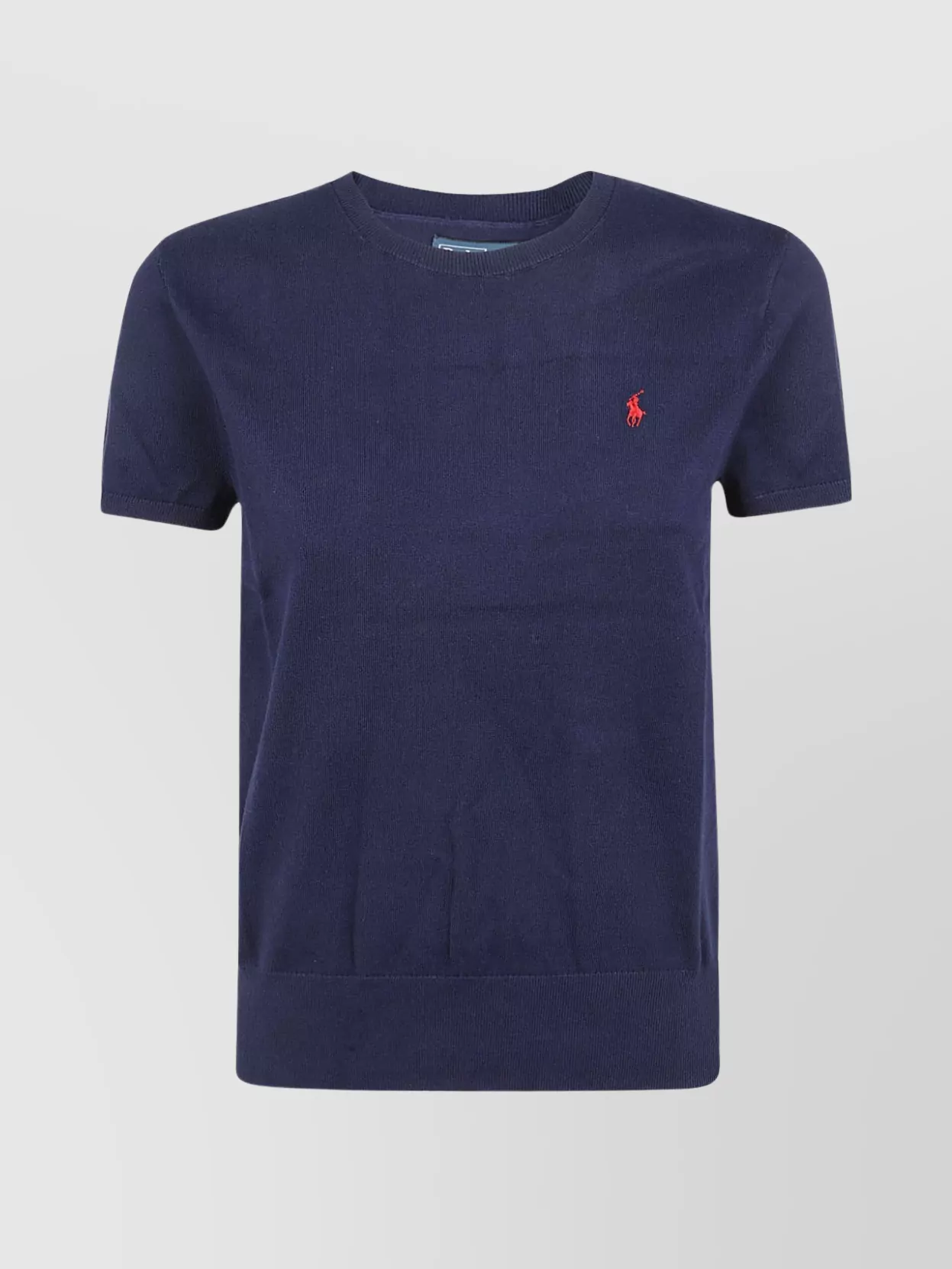 Polo Ralph Lauren Crew Neck Ribbed Short Sleeve Sweater In Blue