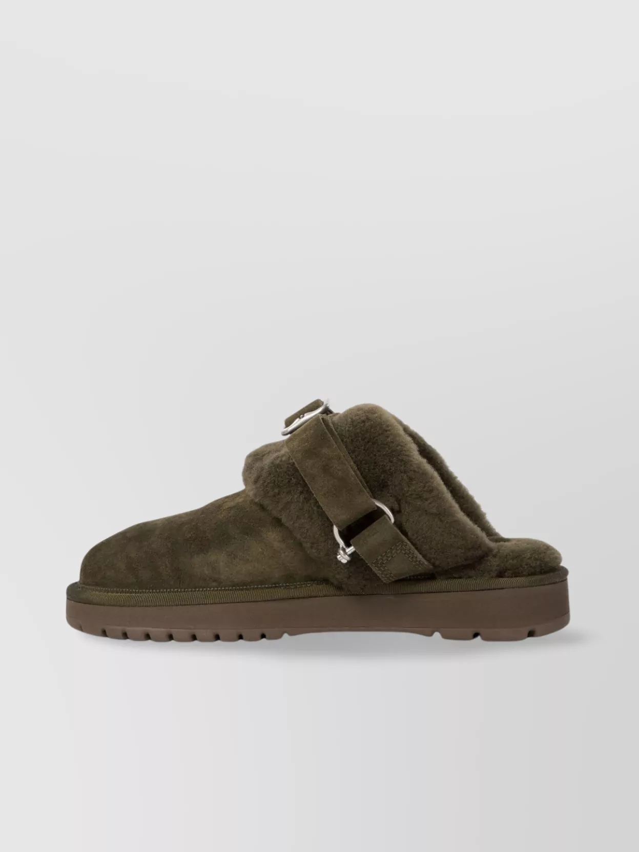 Burberry Low Buckle Round Toe Rubber Sole Loafers