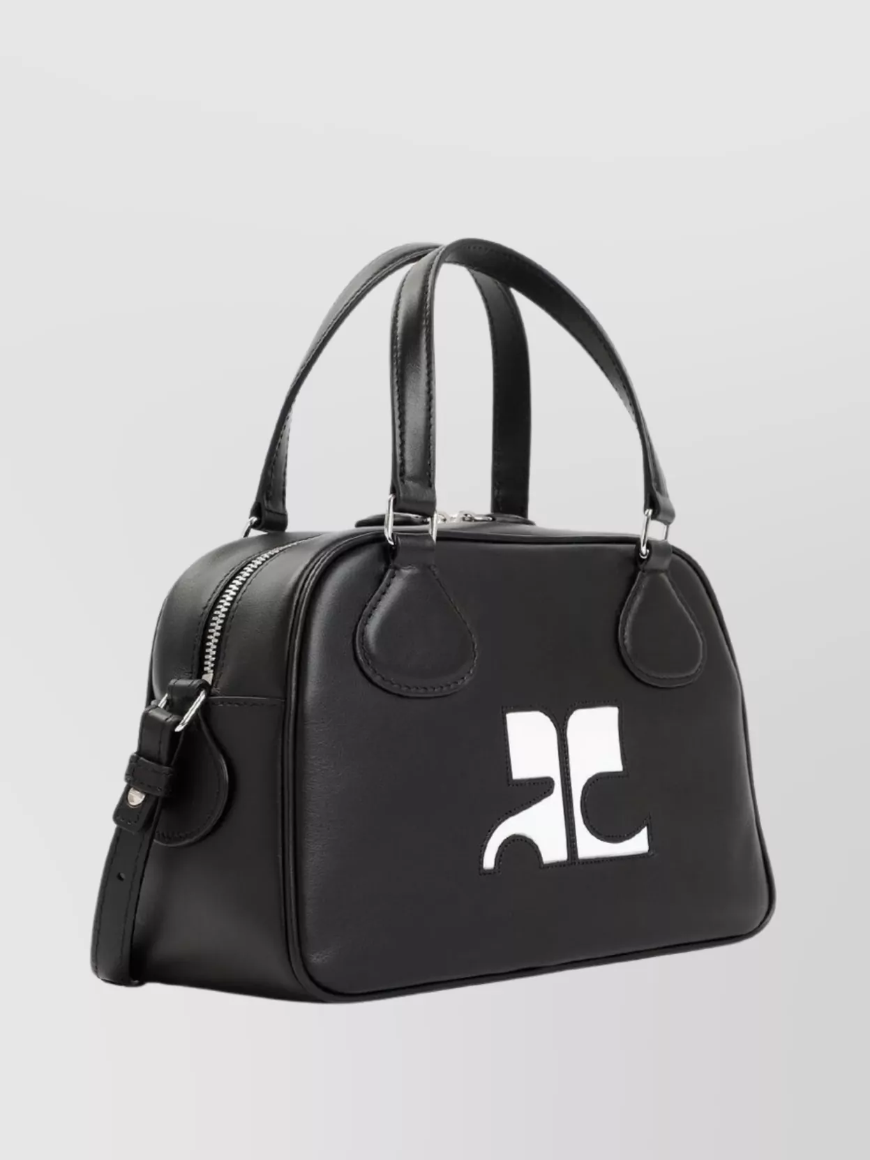 Courrèges Leather Bowling Bag Metal Hardware