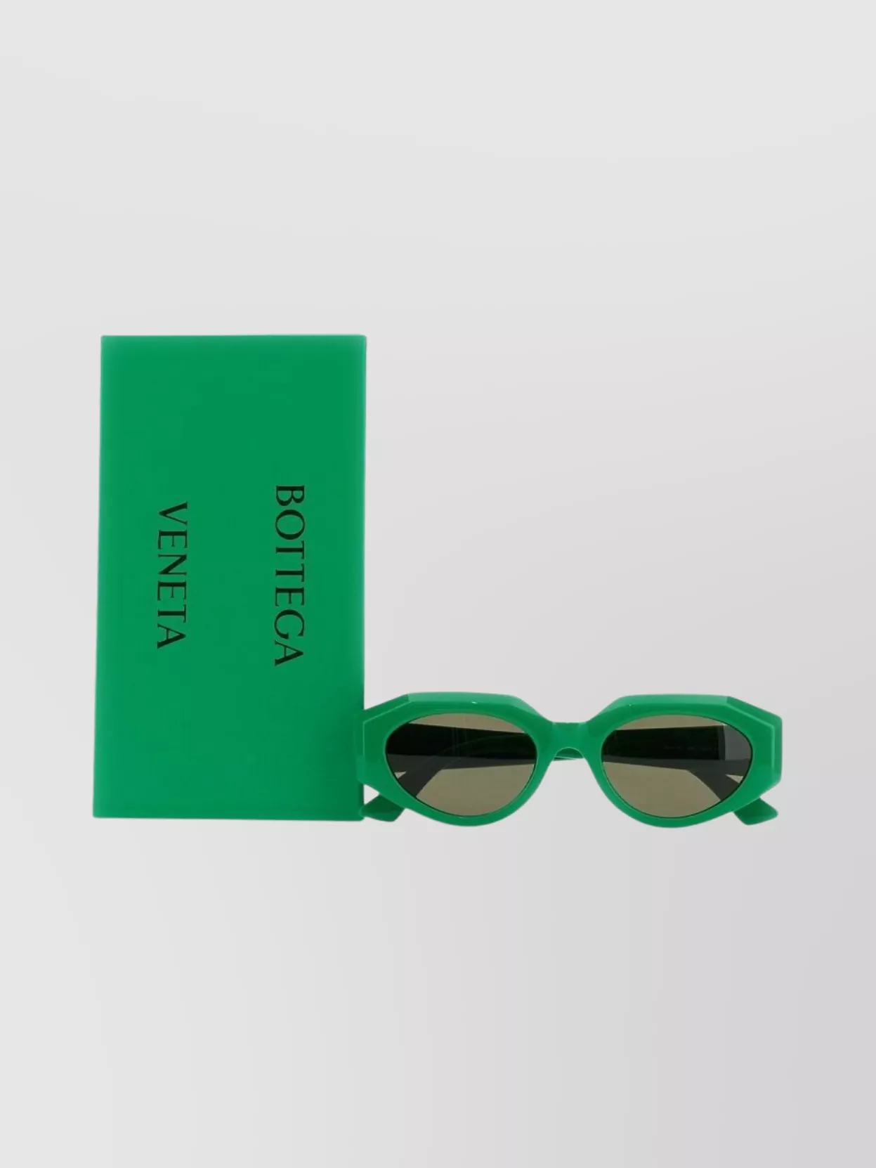 Bottega Veneta Oval Cat Eye Sunglasses With Gold Detail