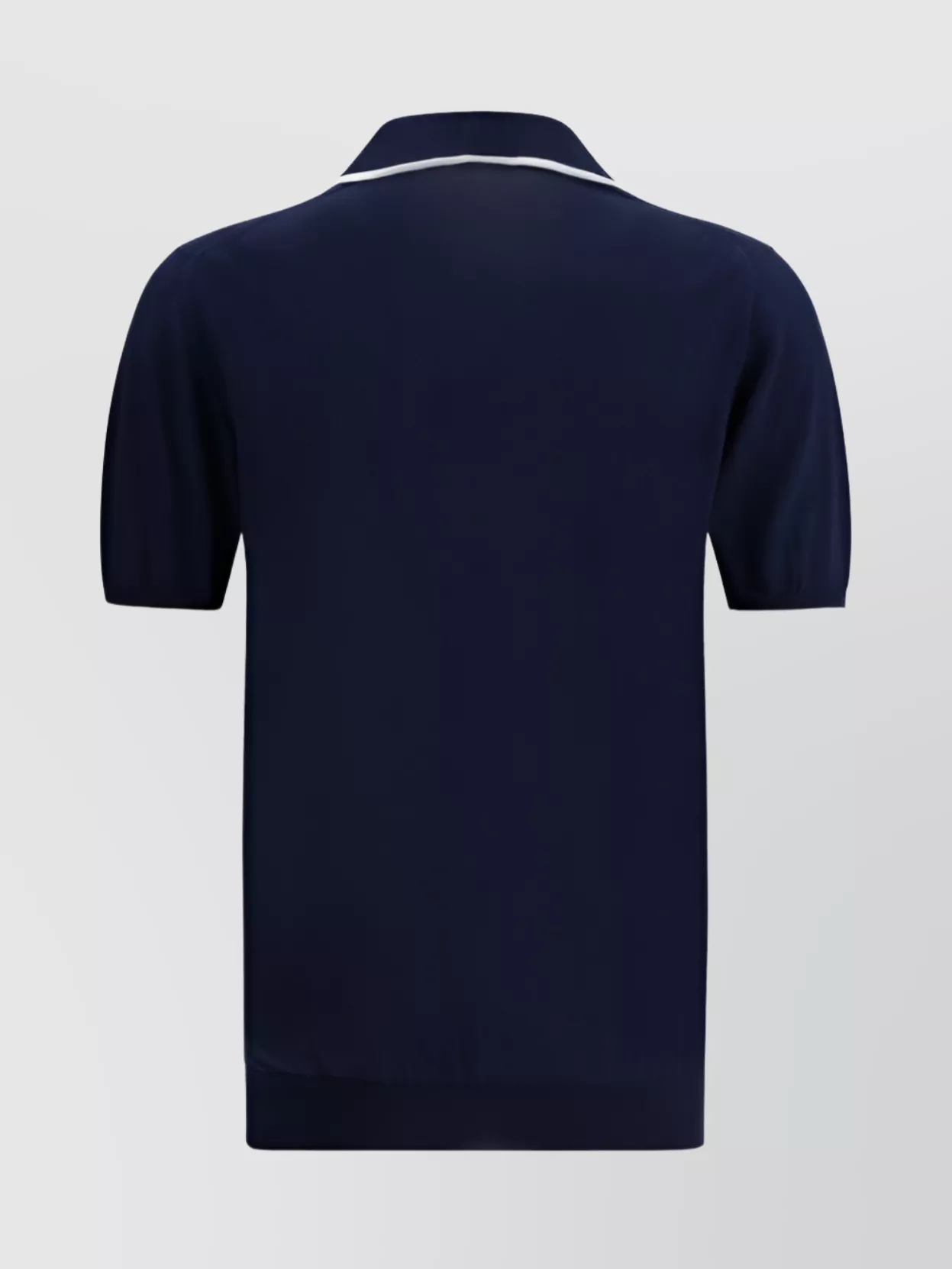 Shop Kiton Cotton Polo Shirt With Ribbed Hem And V-shaped Opening