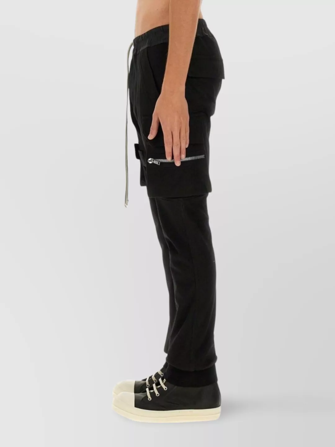 Rick Owens Elastic Waistband Trousers With Side And Back Pockets