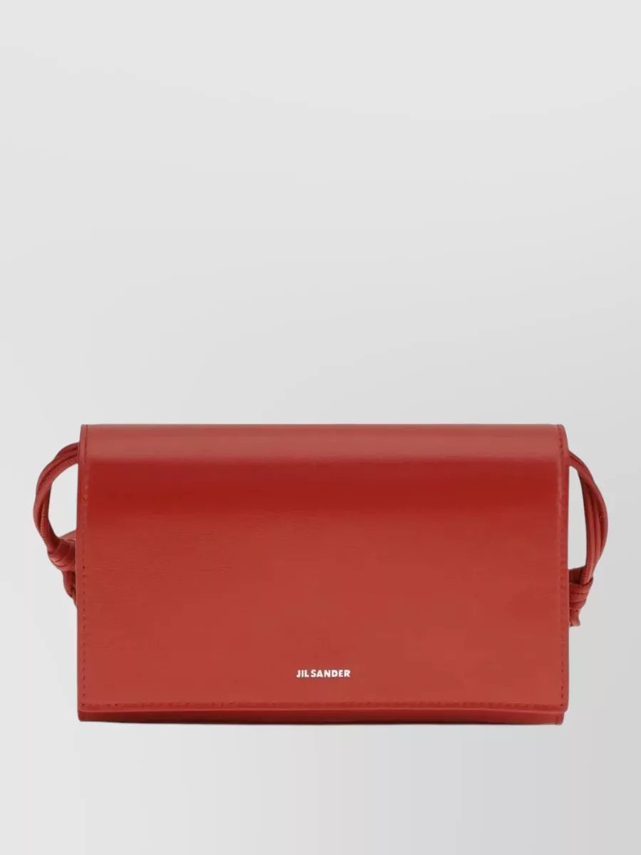 Jil Sander leather crossbody wallet on chain