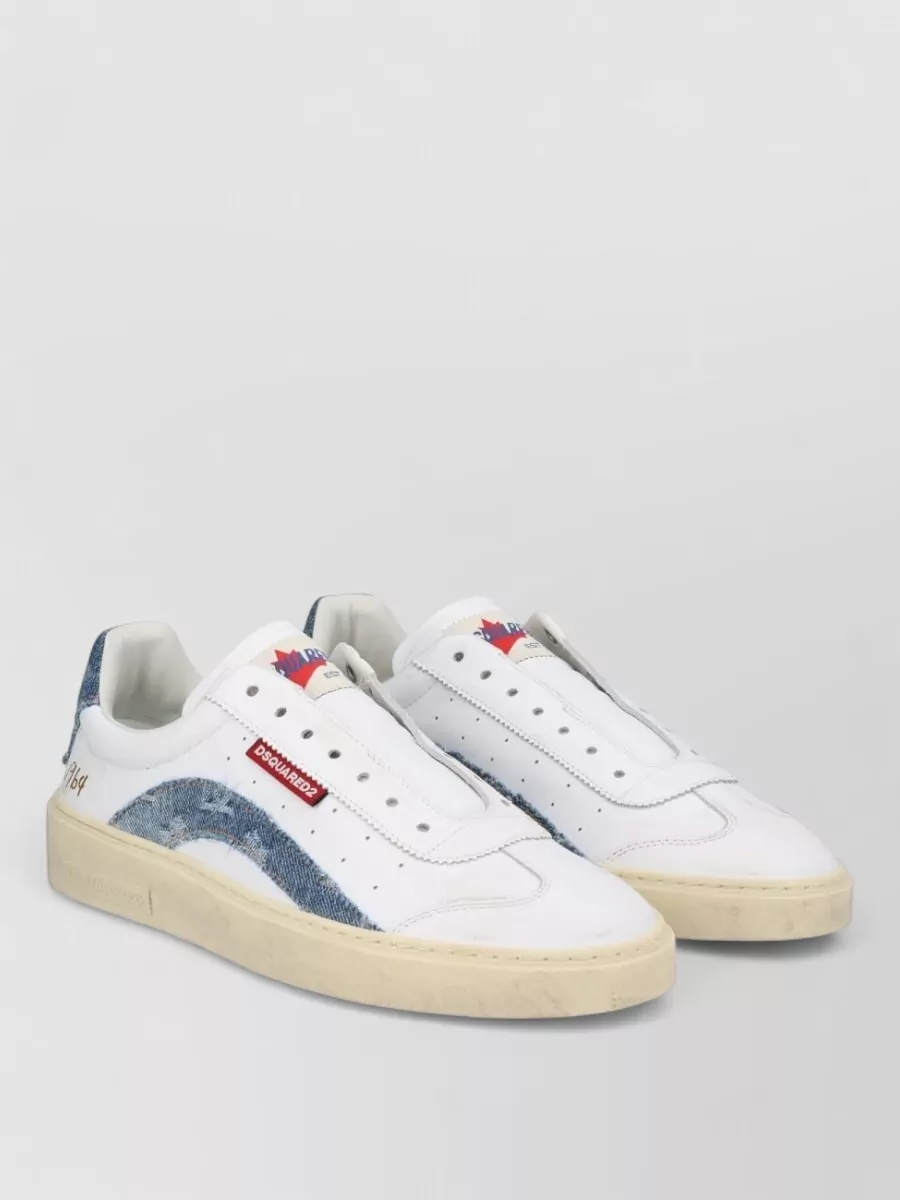 Dsquared2 Rider Sneaker Contrast Panel Round Toe Rubber