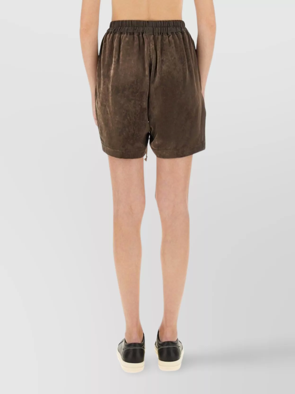 Rick Owens Velvet Texture Elastic Waistband Shorts