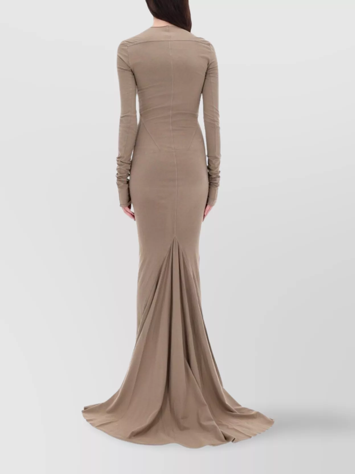 Rick Owens Drkshdw Long Sleeve Floor-Length Fitted Dress