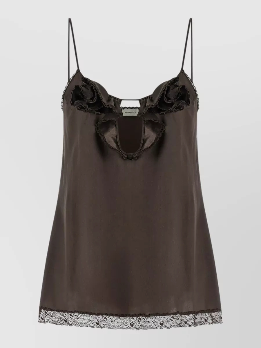 Magda Butrym Silk Lace Appliqué Camisole Top