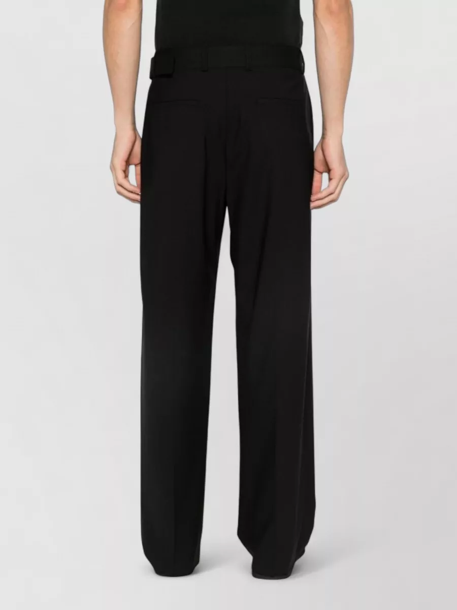 Emporio Armani Wool Trousers Pleated Front Wide Leg Design
