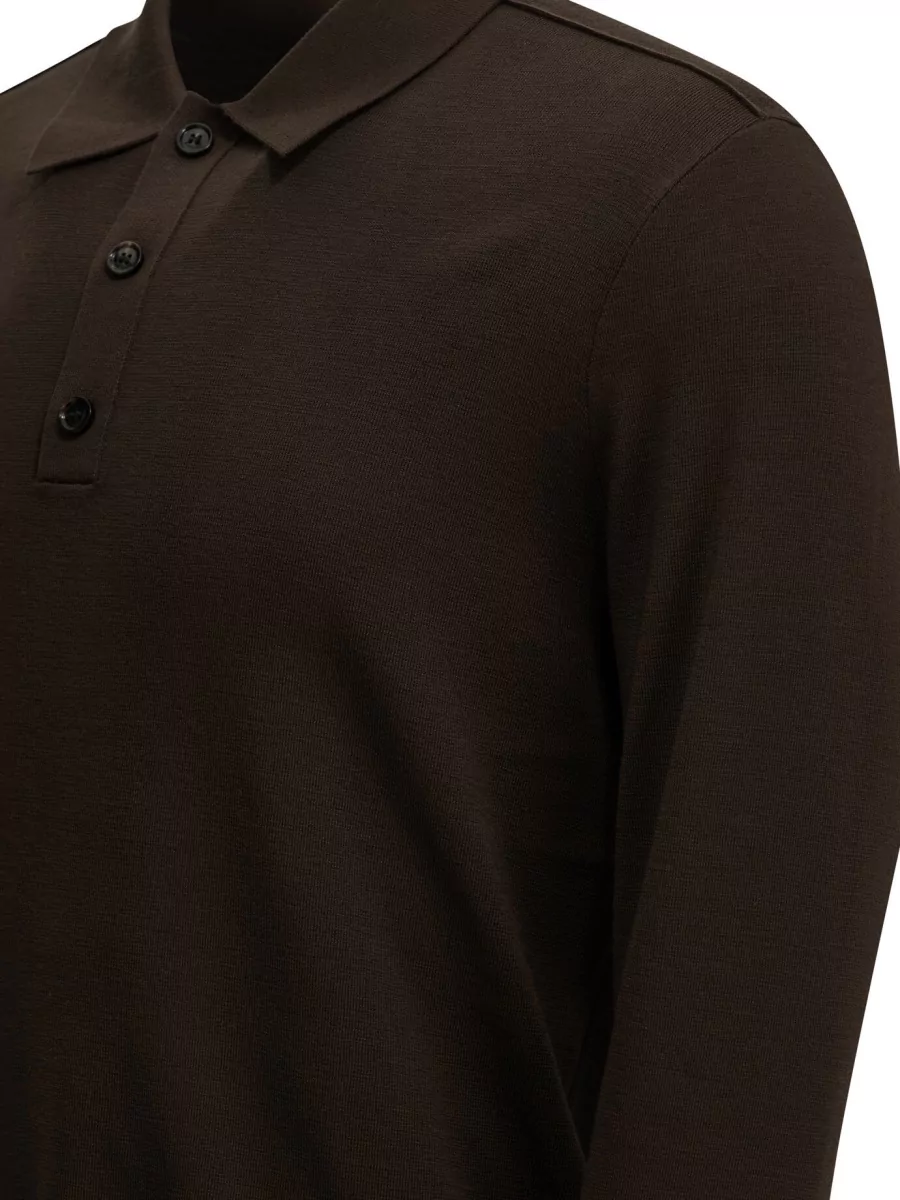 Burberry Merino Wool Long-Sleeve Polo Sweater