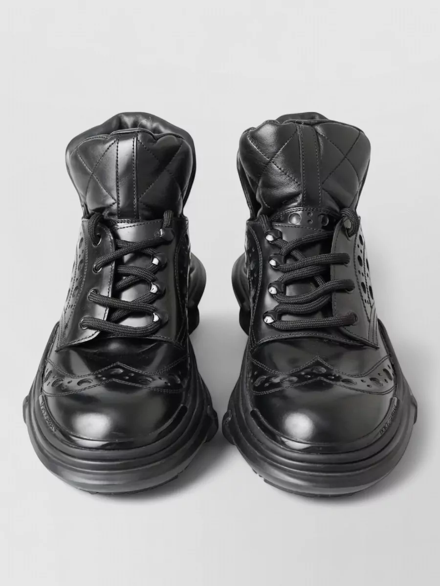 Dolce&Gabbana leather quilted ankle hi-top sneakers