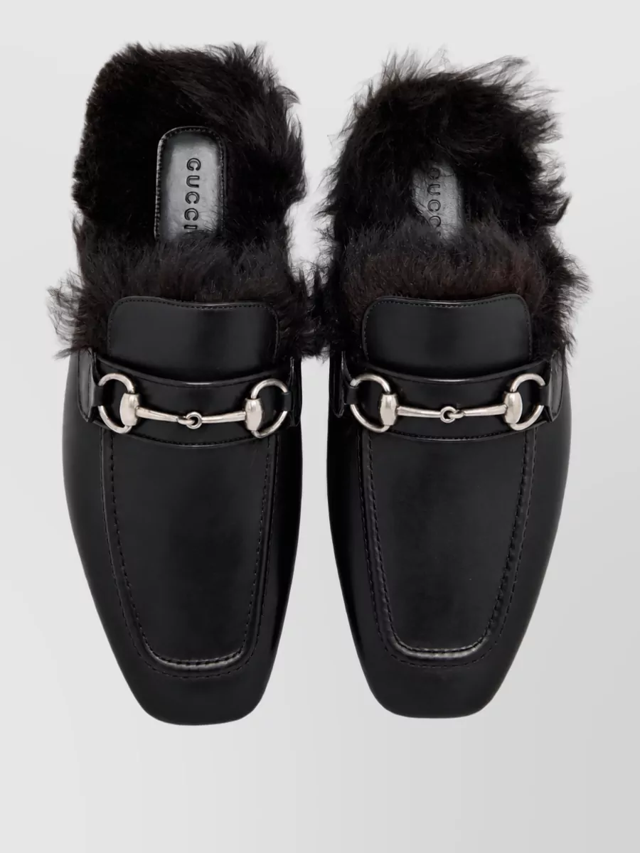Gucci Leather Horsebit Mules