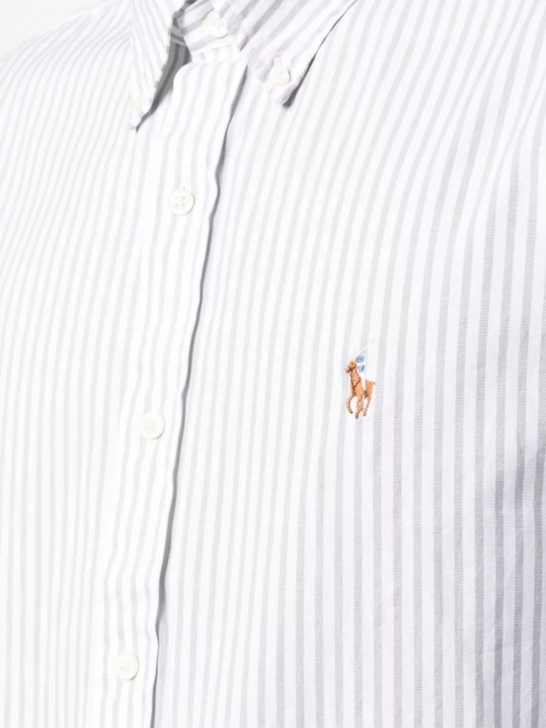 Ralph Lauren Striped Logo Shirt Button-Down Collar