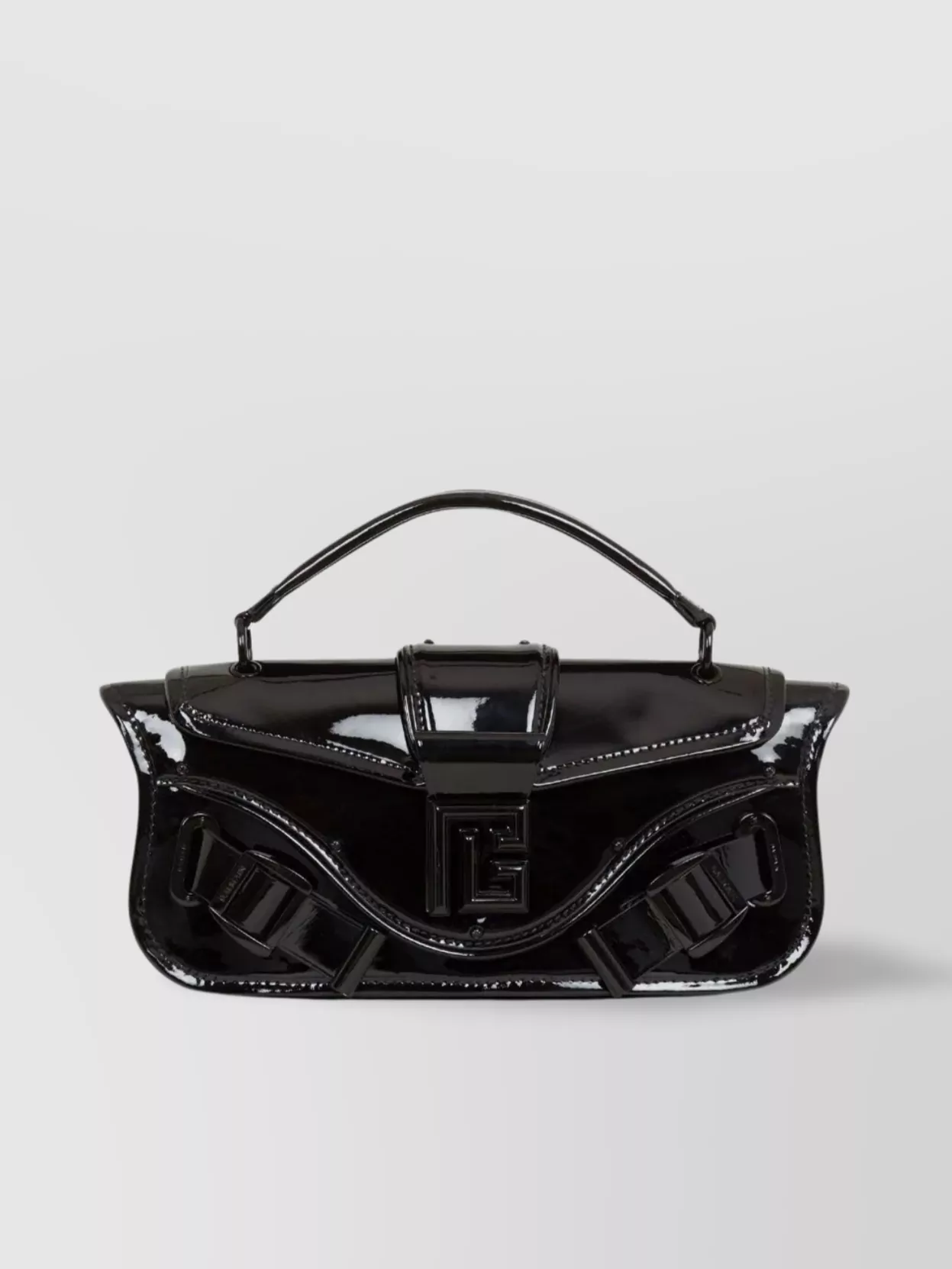 Shop Balmain Detachable Strap Leather Clutch Bag In Black
