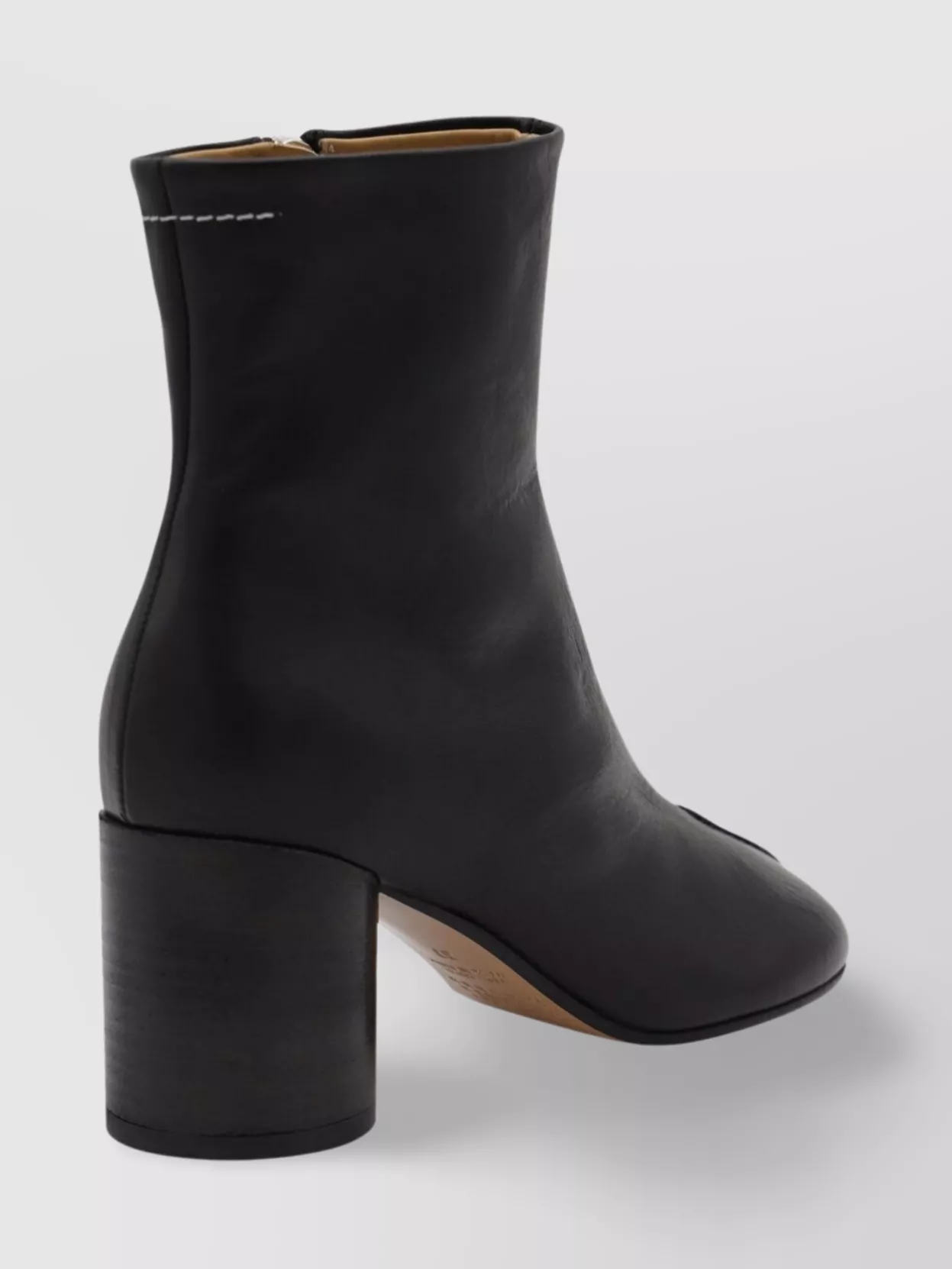 Mm6 Maison Margiela Block Heel Ankle Boots With Round Toe