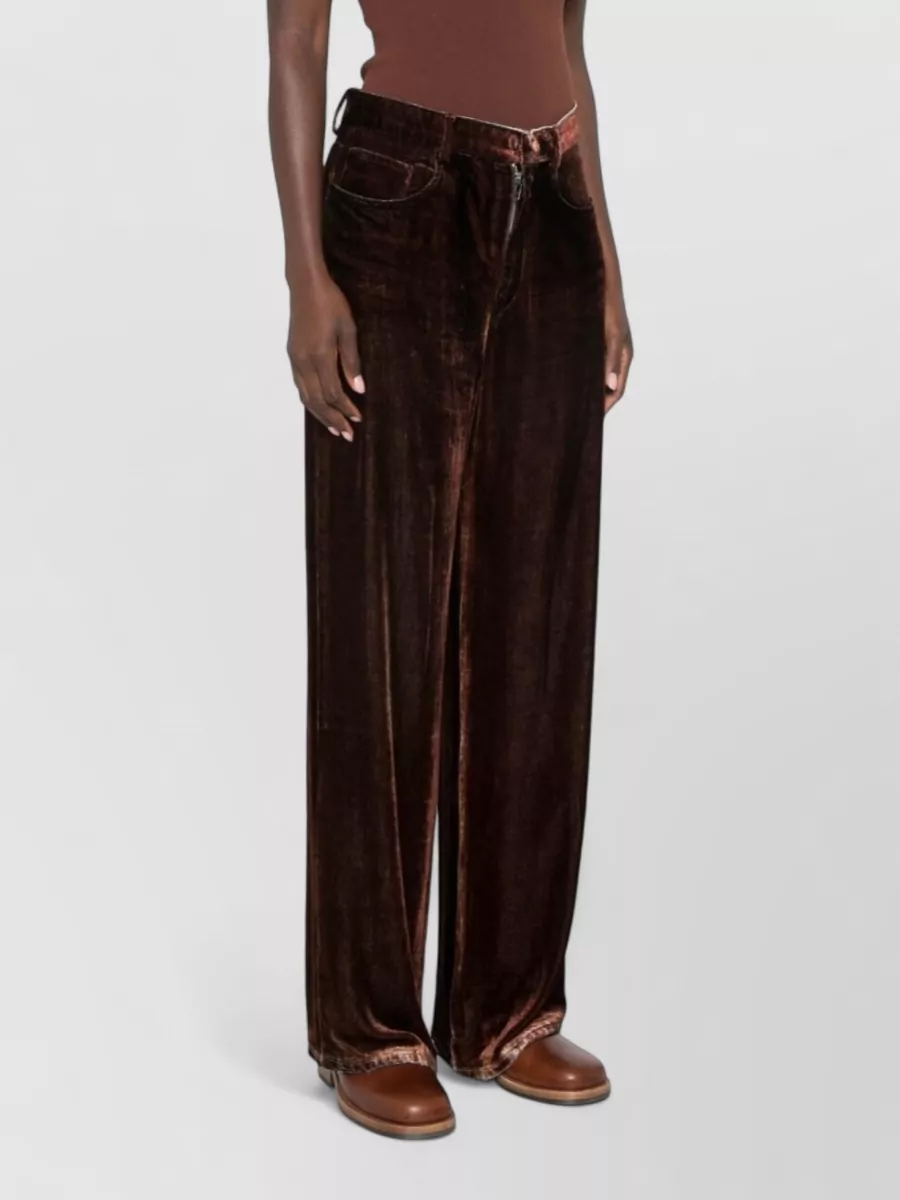 Pierre Louise Mascia Velvet Wide-Leg Trousers