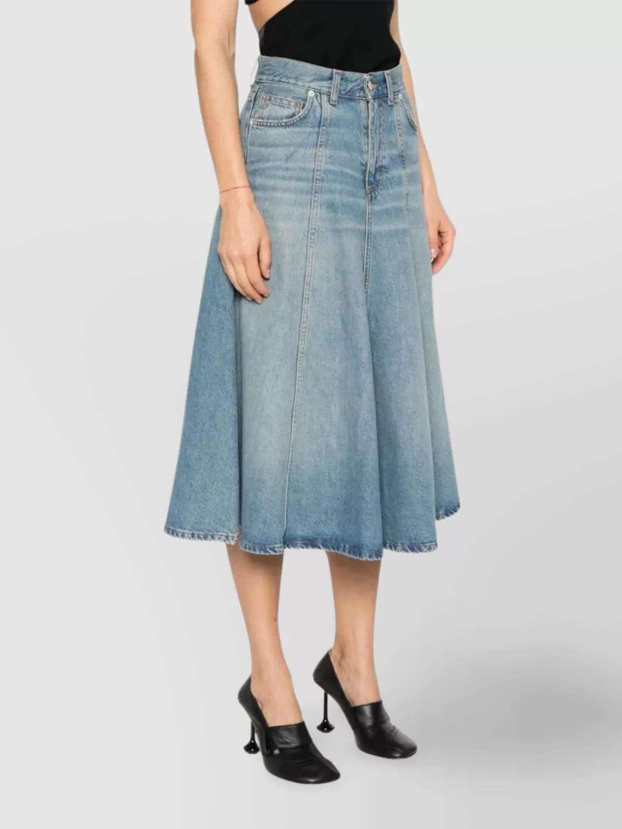 Shop Haikure A-line Skirt High-waisted Belt Loops
